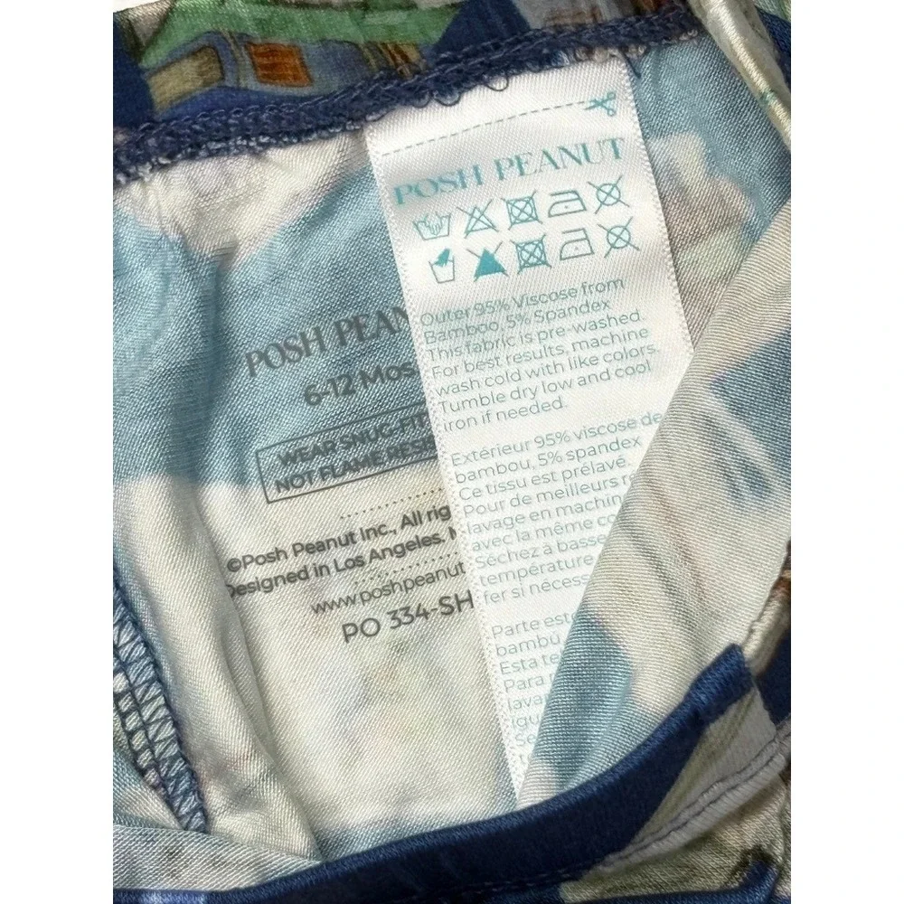 Posh Peanut Bamboo Library Blue‎ Pajama Set 6-12 months Whimsygoth Fantasy NEW